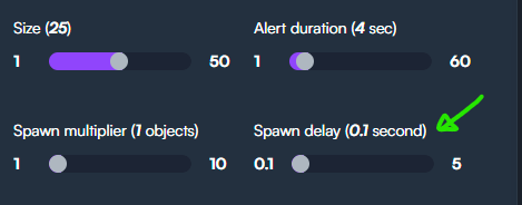 Spawn delay settings