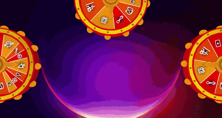 Three Wheel of Misfortune wheels spinning at once with Super Size in StreamAlertsTV